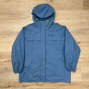 Vintage Women’s Columbia Rain Jacket Blue Hooded Size Large Gorpcore Waterproof